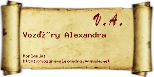 Vozáry Alexandra névjegykártya