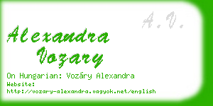 alexandra vozary business card